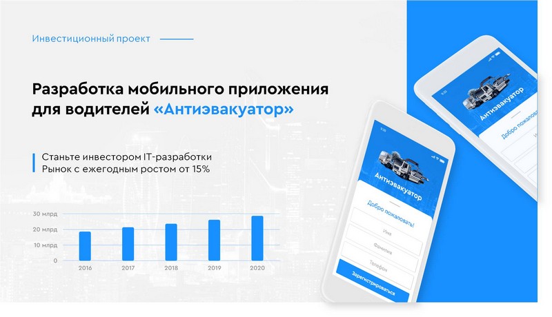 Инвестируйте в IT-проект Автиэвакутор